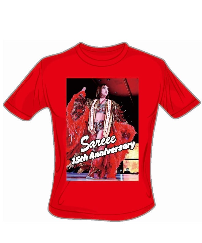 Sareee　デビュー15周年記念Tシャツ　Lサイズ　＆大会パンフレット 15th Anniversary Tシャツ【RED】 | Sareee Mania Store