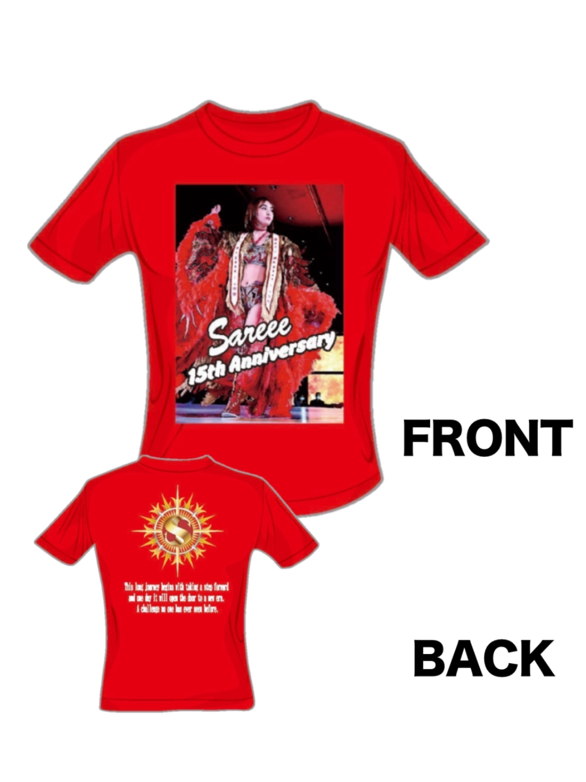 Sareee　デビュー15周年記念Tシャツ　Lサイズ　＆大会パンフレット 15th Anniversary Tシャツ【RED】 | Sareee Mania Store