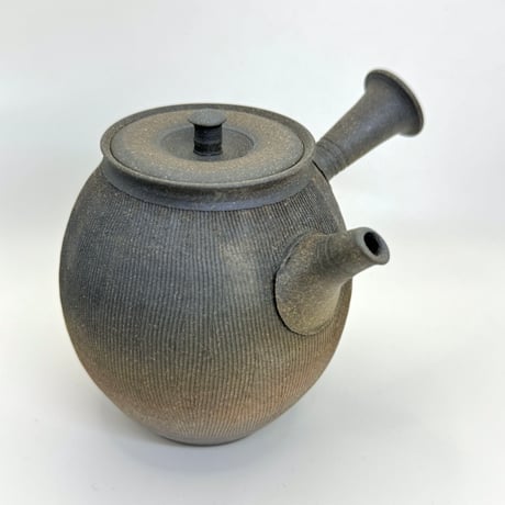 水野陽景 Yokei Mizuno  窯変焼締線紋茶注（長丸） ST0762