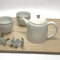 千葉光広 Mitsuhiro Chiba 透明釉 印籠蓋 しのぎ 後手急須　ST0186