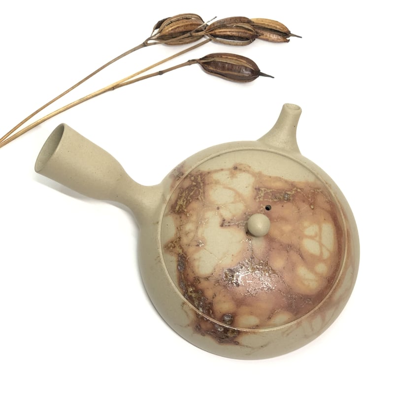 伊藤雅風 Gafu Ito 白泥藻掛け 平型急須 ST0114 | TOKONAME ISO