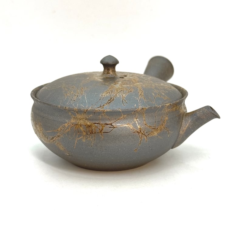 水野陽景 Yokei Mizuno 焼締藻掛け 平袋 小急須 ST0997 | TOKONAM