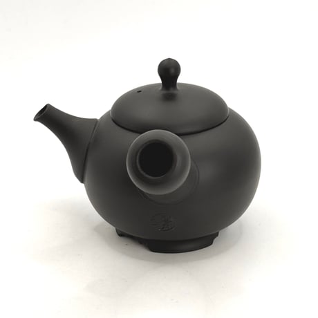 吉川雪月 Setsugetsu Yoshikawa 黒 印籠蓋 切高台 茶注　ST1168