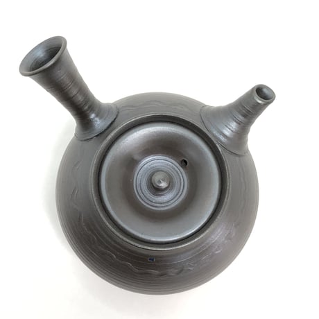 伊藤雅風 Gafu Ito 黒泥 波文様 急須　ST0262