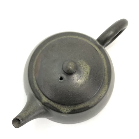 千葉光広 Mitsuhiro Chiba 黒灰 筒型 印籠蓋 後手急須　ST0343