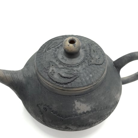 加賀美円 Tsubura Kagami 鳥の彫り 後手急須　ST0830
