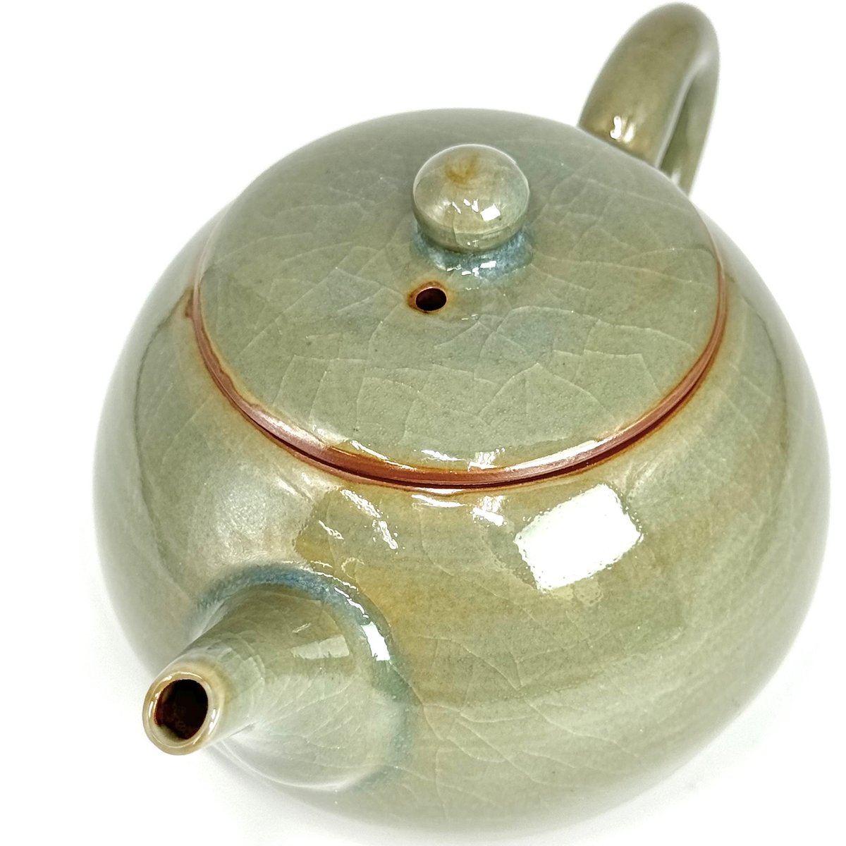 渚鴎陶山製 『飴釉 方壺』 共箱 美品 K1023E