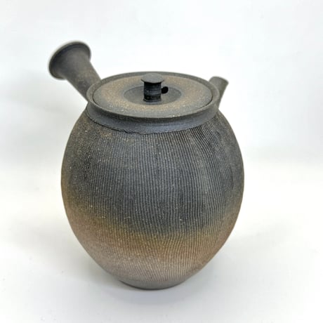 水野陽景 Yokei Mizuno  窯変焼締線紋茶注（長丸） ST0762