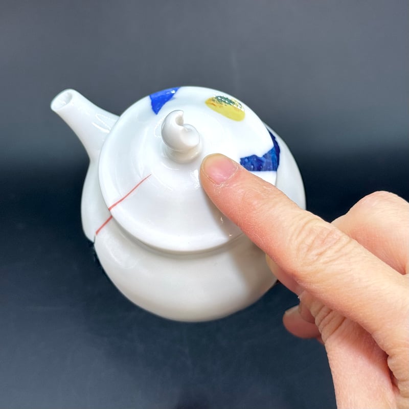 一ツ松綾乃 Ayano Hitotsumatsu 和紙染め 後手急須 (月を呼ぶ山) ST09