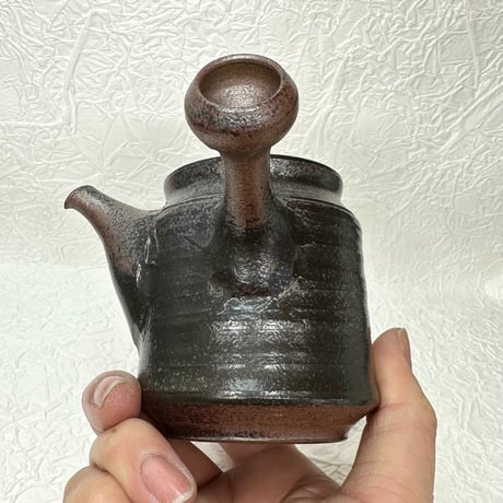 北條 Hokujo 黒窯変 茶注 木箱入　ST0686