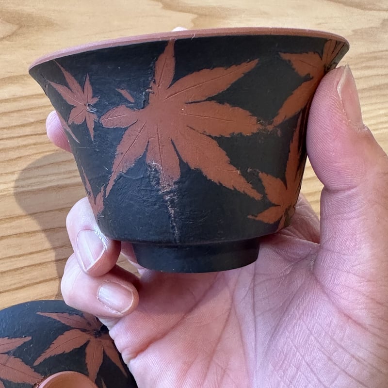 都築青峰 Seiho Tsuzuki 紅葉 蓋碗 皿付 ST0654 | TOKONAME I