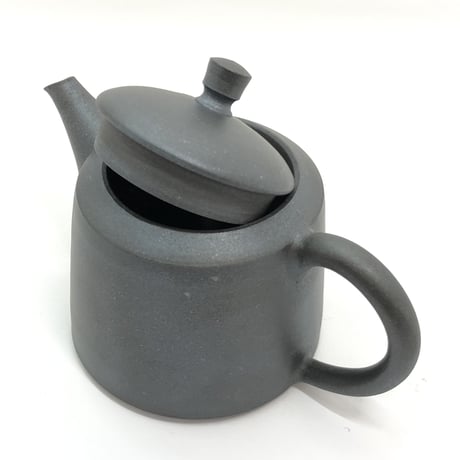千葉光広 Mitsuhiro Chiba 黒 筒形 印籠蓋 後手急須　ST0300