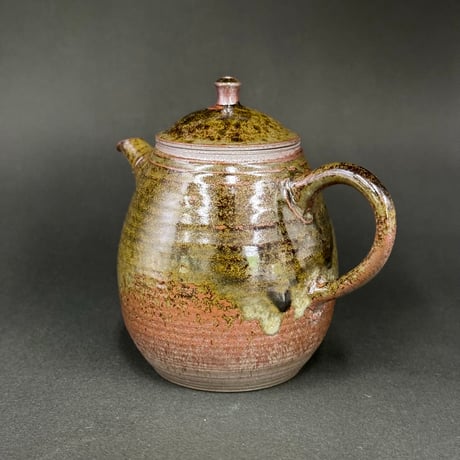 小北條 Kohokujo 灰釉 印籠蓋 後手茶注　ST1127