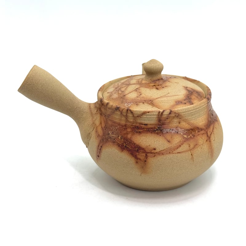 煎茶道具 常滑焼 谷川仁作 白泥藻掛 茶器 急須 茶碗 共箱 D R5730 常滑