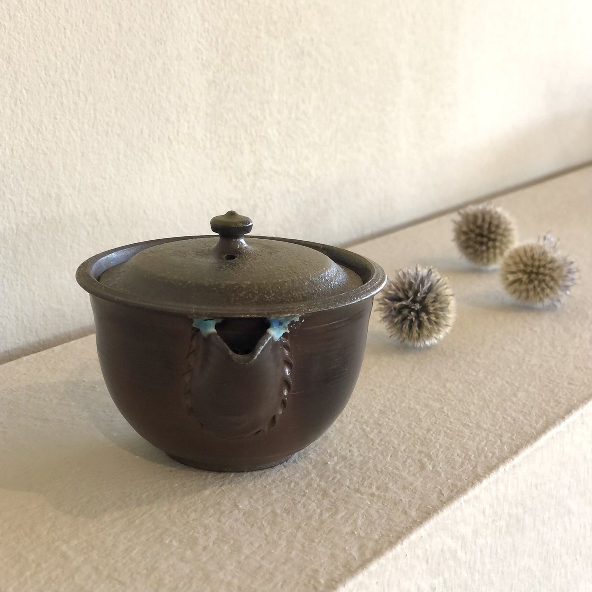 山田想 急須 茶注 絞り出し 共箱 宝瓶 薪窯 登窯焼成 山田