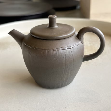 甚秋  伊藤成二  Jinshu  Seiji Ito  窯変  削ぎ 後手急須  　ST0621