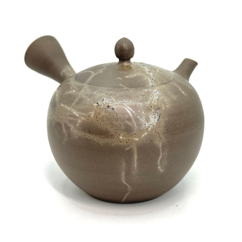 水野博之 Hiroyuki Mizuno 窯変白藻掛 丸急須 ST0889 | TOKONAM