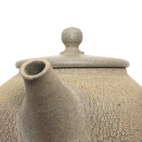 甚秋  伊藤成二  Jinshu  Seiji Ito  火窯変 四角 嵐絞り紋 急須 　ST0312