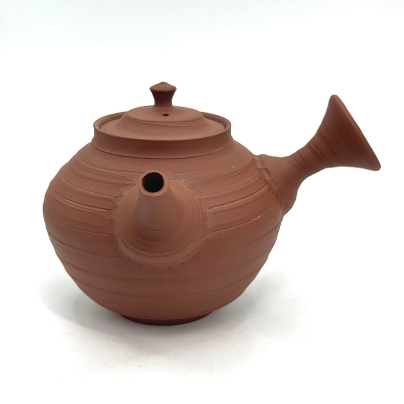 【中古品】★叙勲額　日本製 天然木/茶どんす 中川貴了 Takanori Nakagawa 本朱泥 急須 ST0887 | TOKONAME