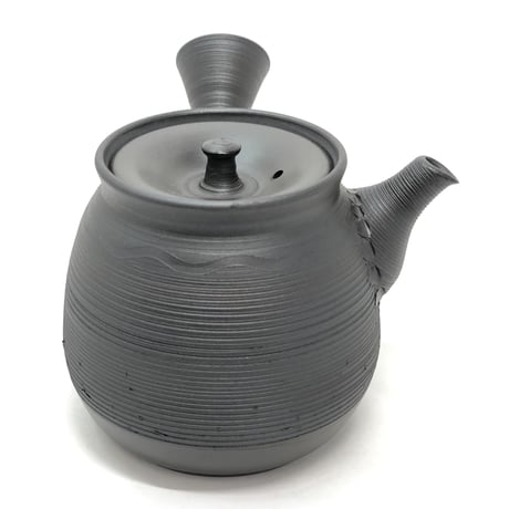 伊藤雅風 Gafu Ito 黒泥 糸目 急須 　ST0333