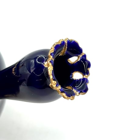 丹下悦子 Etsuko Tange 瑠璃釉 金彩 急須　ST1104