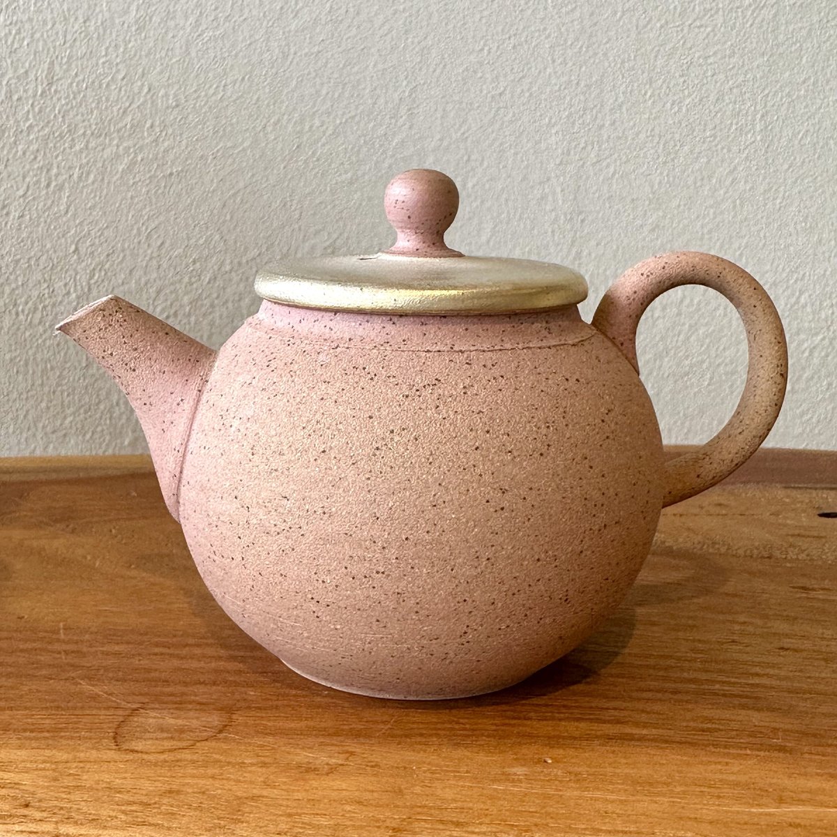 甚秋 伊藤成二 Jinshu Seiji Ito 桜色 銀蓋 後手急須 ST0660