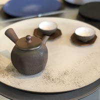 甚秋  伊藤成二  Jinshu  Seiji Ito  窯変 六角 嵐絞り紋 急須 　ST0310