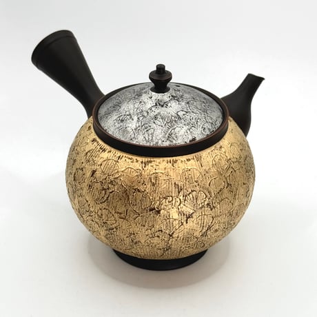 鯉江廣 Hiroshi Koie  金・プラチナ彩 茶注(高台丸) 木箱入　ST1192