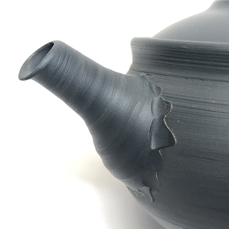 伊藤雅風 Gafu Ito 黒泥 マット 筋挽き 急須　ST0100