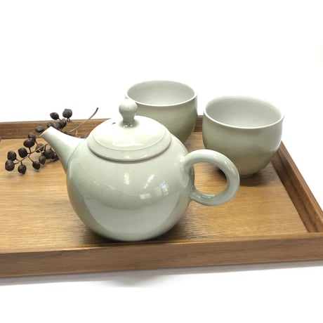 千葉光広 Mitsuhiro Chiba 灰釉 印籠蓋 後手急須　ST0123