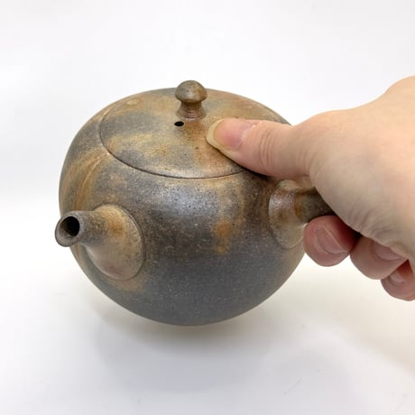水野陽景 Yokei Mizuno  焼締火襷茶注（満月） YK78