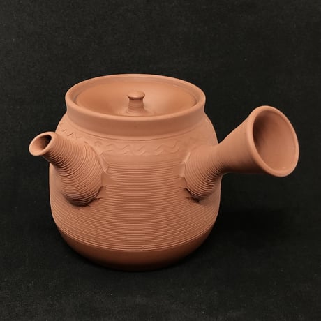 伊藤雅風 Gafu Ito 朱泥 糸目 急須 　ST0335