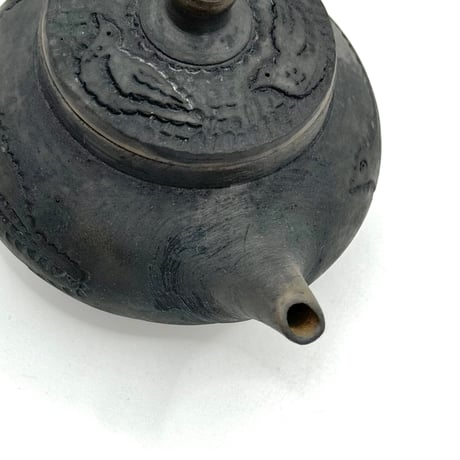 加賀美円 Tsubura Kagami 鳥の彫り 後手急須　ST0830