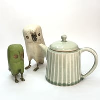 千葉光広 Mitsuhiro Chiba 灰釉 印籠蓋 しのぎ 後手急須　ST0170