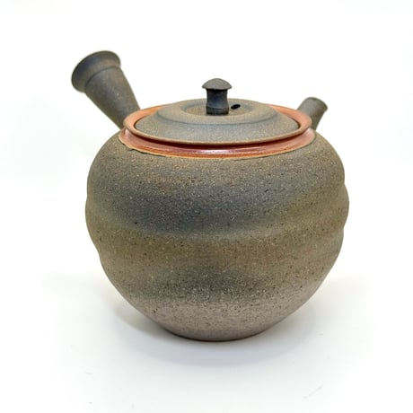 水野陽景 Yokei Mizuno  窯変焼締南蛮朱帯茶注（カメ型） ST0754