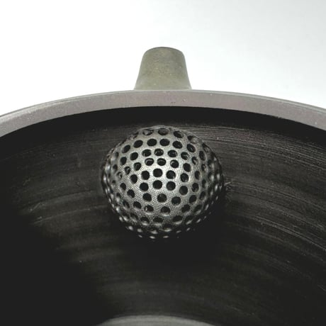 千葉光広 Mitsuhiro Chiba 黒灰釉  筒型後手急須　ST0746