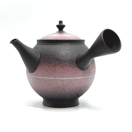 鯉江廣 Hiroshi Koie  あけぼの彩 白ライン文 茶注 木箱入　ST0984
