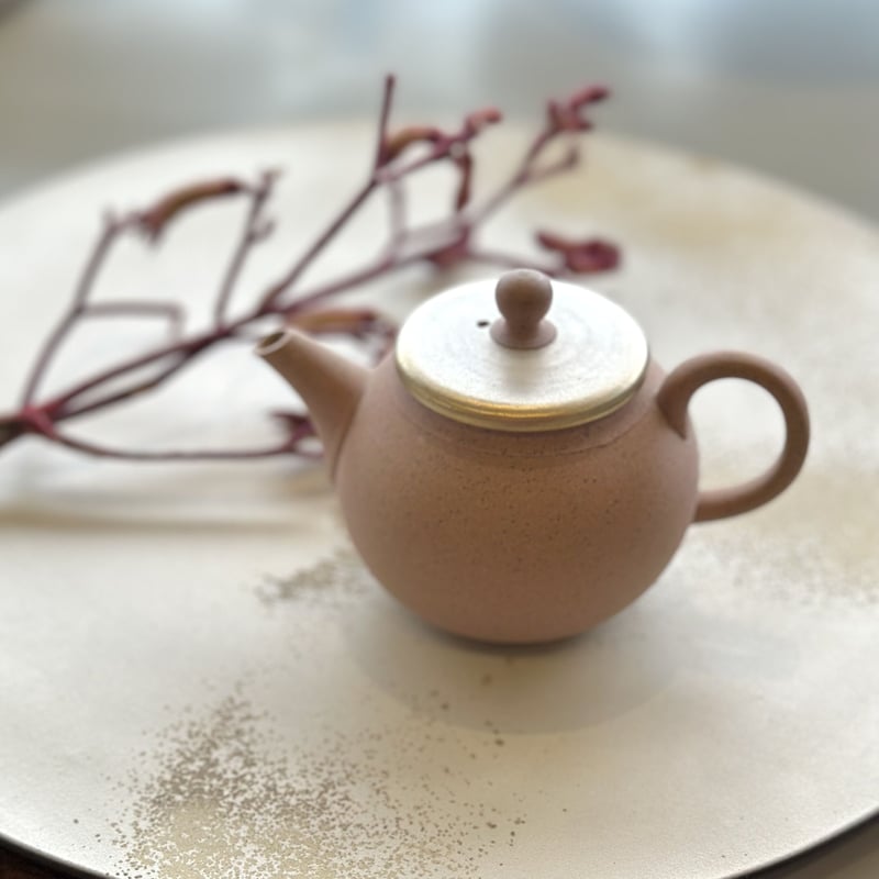 甚秋 伊藤成二 Jinshu Seiji Ito 桜色 銀蓋 後手急須 ST0660