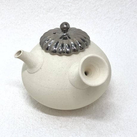 都築豊 Yutaka Tsuzuki 菊蓋 白急須 白金　ST0483