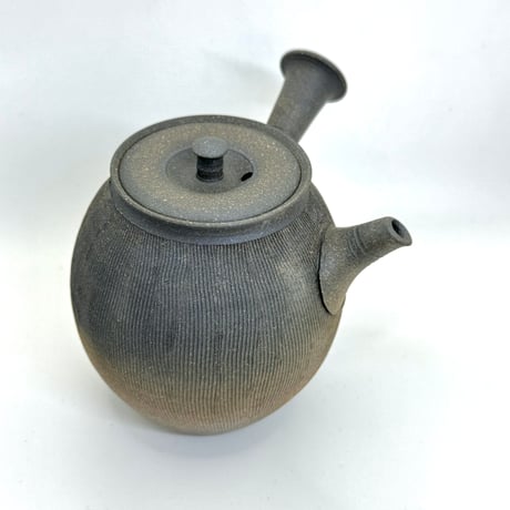 水野陽景 Yokei Mizuno  窯変焼締線紋茶注（長丸） ST0762