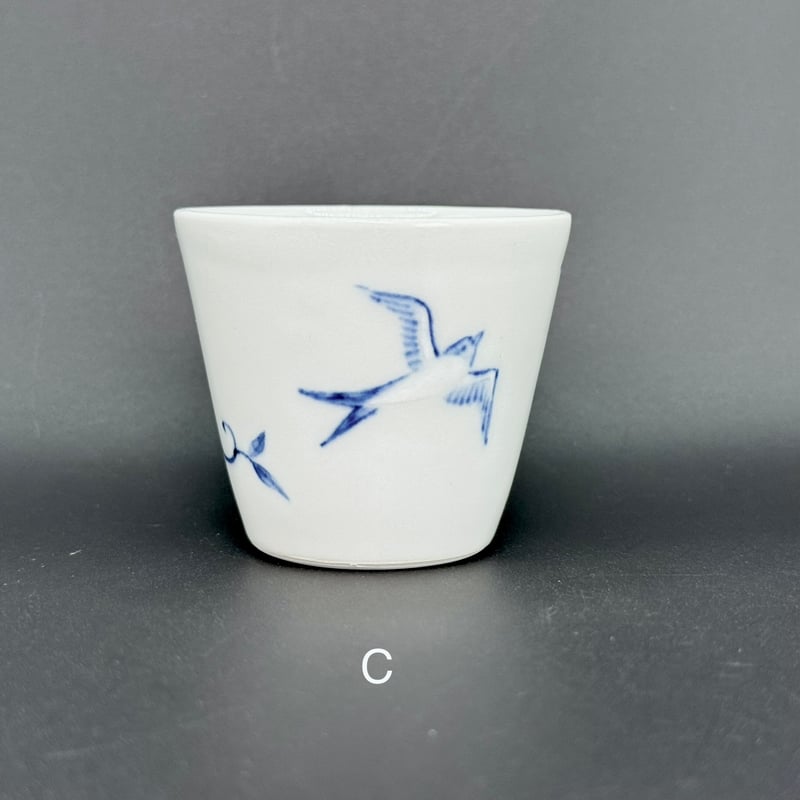 前川妙子 Taeko Maekawa 染付 藤燕 茶杯 ST0743 | TOKONAME I