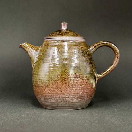 小北條 Kohokujo 灰釉 印籠蓋 後手茶注　ST1127