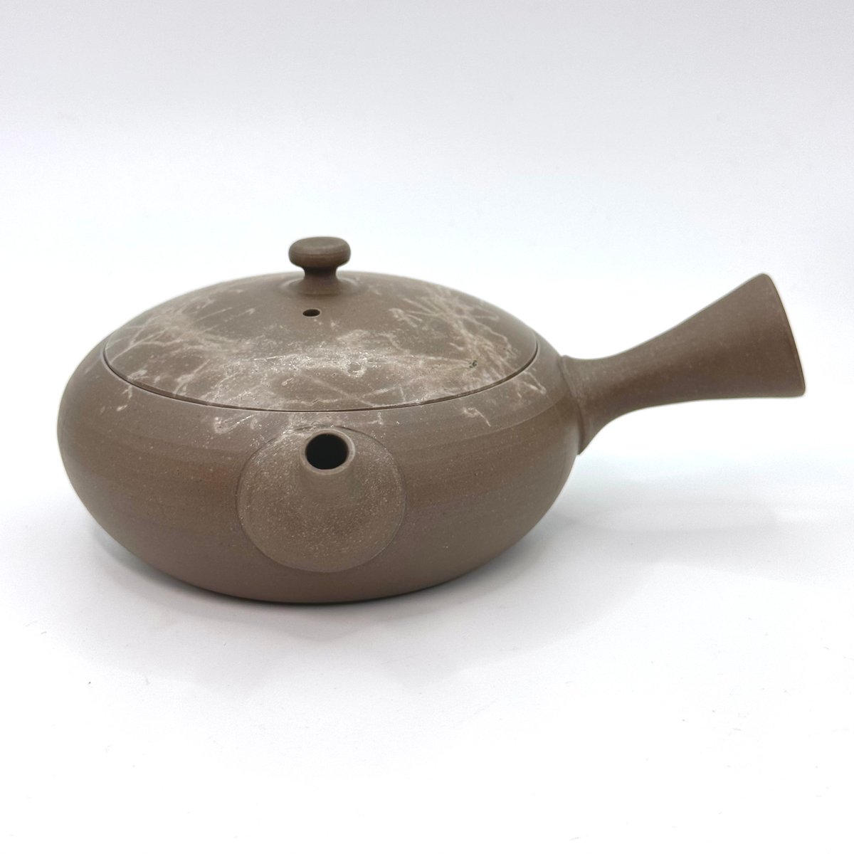 煎茶道具　備前焼　明光窯　蓮根摘蓮葉　宝瓶　急須　共箱　D　R6438 fit=scale-down,w=1200