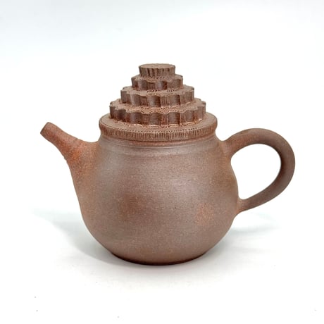 小北條 Kohokujo 焼締 彫印籠蓋 後手茶注　ST1152