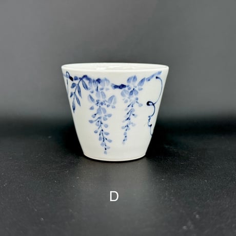前川妙子 Taeko Maekawa 染付 藤燕 茶杯　ST0744