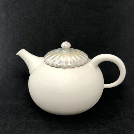 都築豊 Yutaka Tsuzuki 白泥 菊蓋 後手急須　ST0539