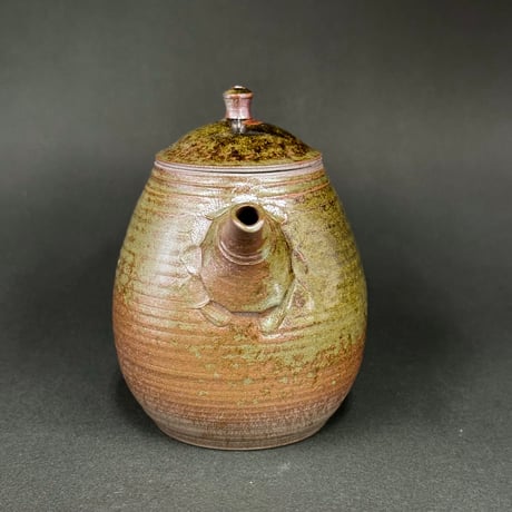 小北條 Kohokujo 灰釉 印籠蓋 後手茶注　ST1127