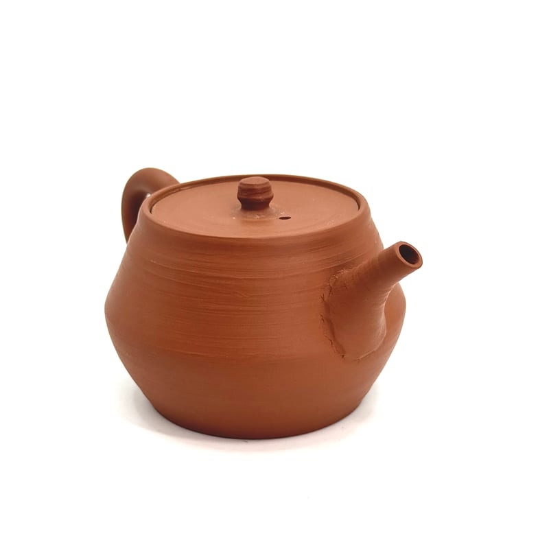 山田陶山 Tozan Yamada 朱泥 後手 急須(平蓋） ST 1008 | TOKONA