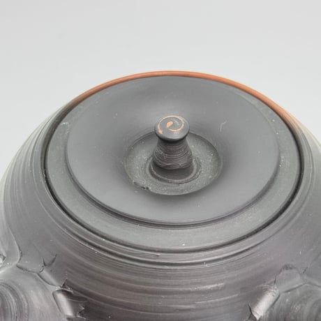村越風月 Fugetsu Murakoshi 窯変茶注 丸型 木箱入　ST1156