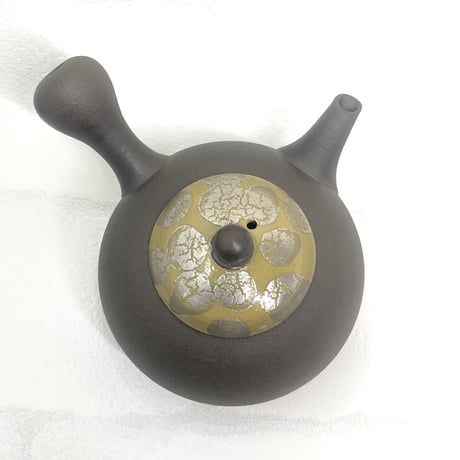 甚秋  伊藤成二  Jinshu  Seiji Ito  焼き締め 黄水玉印籠蓋 急須 　ST0375